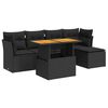 vidaXL Set Divano da Giardino 6 pz con Cuscini Nero in Polyrattan