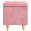 vidaXL Pouf contenitore con cuscino Rosa 40 x 40 x 45 cm Velluto