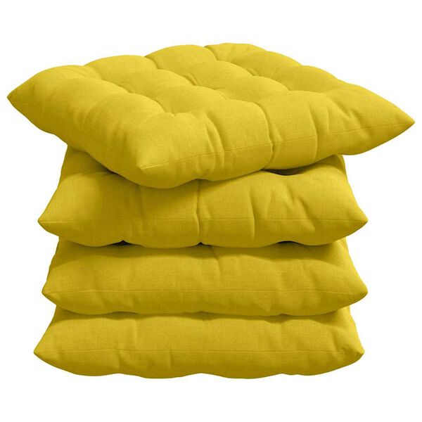 vidaXL Cuscini per Seduta 4 pcs Giallo Chiaro 40 x 40 x 6 cm Tessuto