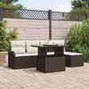 vidaXL Set Divano da Giardino con cuscino 6 pcs Marrone Polyrattan