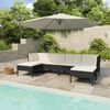vidaXL Set Divani da Giardino 6 pz con Cuscini in Polyrattan Nero