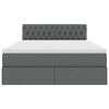vidaXL Letto con contenitore e LED Grigio scuro 140 x 200 cm
