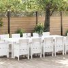 vidaXL Set da Pranzo per Giardino con cuscino 13 pcs Bianco