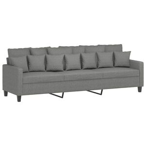 vidaXL Divano a 3 Posti Grigio Scuro 210 cm in Tessuto