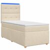 vidaXL Letto box spring con materasso Crema 90 x 190 cm Tessuto