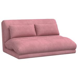 vidaXL Sedia da Pavimento Rosa 110 x 82 x 55 cm Velluto