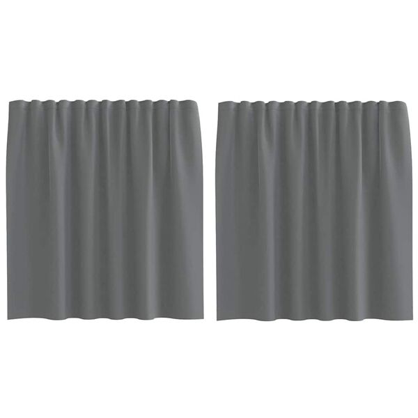 vidaXL Tende in Voile con Tasche per Aste 2 pz Grigio Scuro