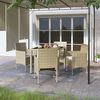 vidaXL Set Pranzo da Giardino 5 pz Polyrattan e Vetro Temperato Beige