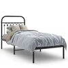 vidaXL Giroletto con Testiera in Metallo Nero 75x190 cm
