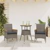 vidaXL Set Pranzo da Giardino 3pz con Cuscini Polyrattan Acacia Grigio