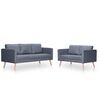 vidaXL Set Divani a 2 e a 3 Posti in Tessuto Grigio Scuro