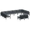 vidaXL Set Divano da Giardino 12 pz Nero Acciaio