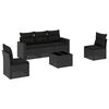 vidaXL Set Divano da Giardino 6 pz con Cuscini Nero in Polyrattan