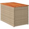 vidaXL Tavolini Giardino 2pz Beige 55x34x37 Polyrattan Legno Massello