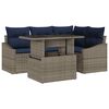 vidaXL Set Divano da Giardino con cuscino 5 pcs Grigio e Blu Navy