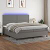 vidaXL Letto a Molle Materasso e LED Grigio Scuro 200x200cm in Tessuto