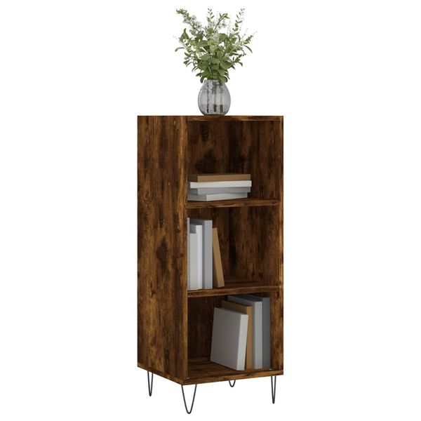 vidaXL Credenza Rovere Fumo 34,5x32,5x90 cm in Legno Multistrato