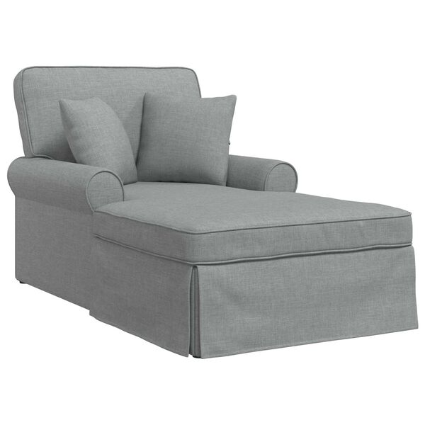 vidaXL Chaise Longe con Gonna Grigio chiaro 91 x 157 x 91 cm Tessuto