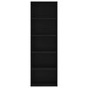 vidaXL Libreria a 5 Ripiani Nera 60x30x189 cm in Legno Multistrato