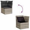 vidaXL Set di divani con cuscino 10 pcs Grigio chiaro polyrattan