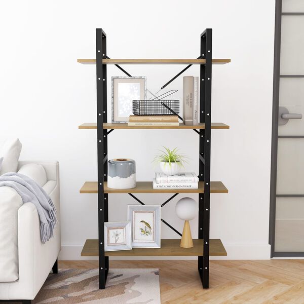 vidaXL Libreria a 4 Ripiani 80x30x140 cm in Legno Massello di Pino