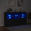 vidaXL Credenza con Luci LED Nera 181,5x37x100 cm