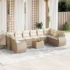 vidaXL Set Divani da Giardino 11 pz con Cuscini Beige in Polyrattan