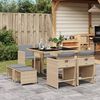 vidaXL Set Pranzo da Giardino 9 pz con Cuscini Beige Misto Polyrattan