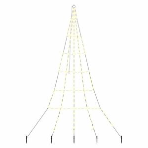 vidaXL Albero di Natale LED con picchetti per il terreno 306 cm