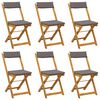 vidaXL Sedie Bistro da Giardino 6 pcs Grigio Scuro 40 x 53 x 80 cm