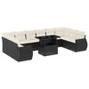 vidaXL Set Divani da Giardino 11 pz con Cuscini in Polyrattan Nero