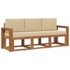 vidaXL Set di divani da esterno con cuscino 3 pcs Naturale e Beige