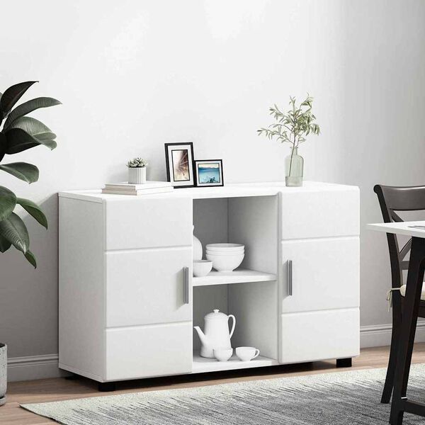 vidaXL Credenza FLORIN Bianco 88,5 x 30,5 x 55,5 cm Legno multistrato