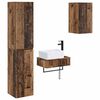 vidaXL Set di mobili per il bagno 3 pz Legno antico 33 x 34,5 x 160 cm