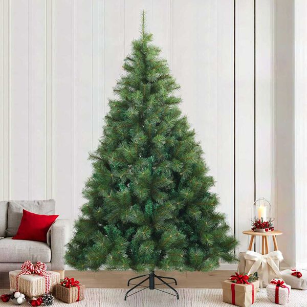 vidaXL Albero di Natale Artificiale con Rami Pieghevoli Verde 240 cm
