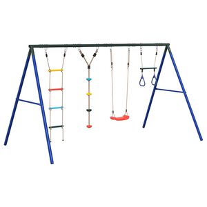 vidaXL Set Gioco da Esterno con Altalena Trapezio Scala e Altalena