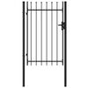 vidaXL Cancello a Singola Anta con Punte in Acciaio 1x1,5m Nero