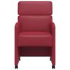 vidaXL Sedie da Pranzo con Ruote 2 pcs Rosso vino 58 x 65 x 98 cm