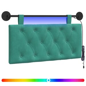 vidaXL Testiera sospesa Con luce LED Turchese Velluto