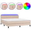 vidaXL Giroletto Molle Materasso e LED Cappuccino 180x200cm Similpelle