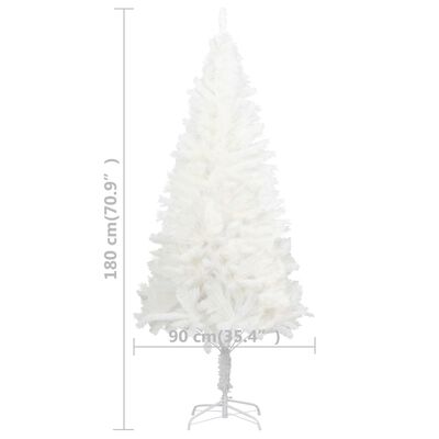 vidaXL Albero di Natale Preilluminato con Palline Bianco 180 cm