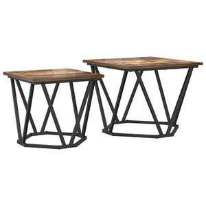 vidaXL Set tavolini 2 pz Rovere fum&eacute; 50 x 50 x 40 cm