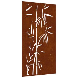 vidaXL Decorazione Muro da Giardino 105x55 cm Bamb&ugrave; in Acciaio Corten