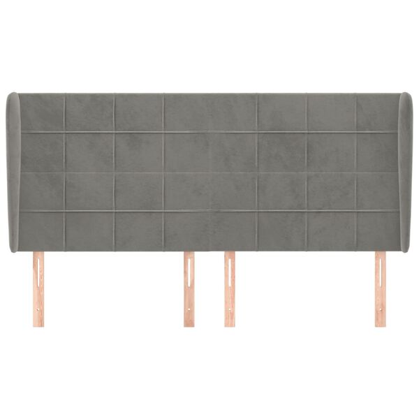 vidaXL Testiera ad Orecchio Grigio Chiaro 163x23x118/128 cm in Velluto