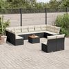 vidaXL Set Divani da Giardino 13pz con Cuscini Nero in Polyrattan