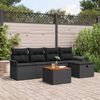 vidaXL Set Divano da Giardino con archiviazione 6 pcs Nero Poly Rattan