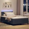 vidaXL Letto a Sorgente LED con led Grigio scuro 120 x 190 cm Velluto