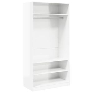 vidaXL Armadio Bianco Lucido 100x50x200 cm in Legno Multistrato