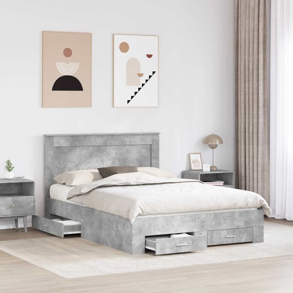 vidaXL Struttura del letto con cassetto con testiera Legno multistrato