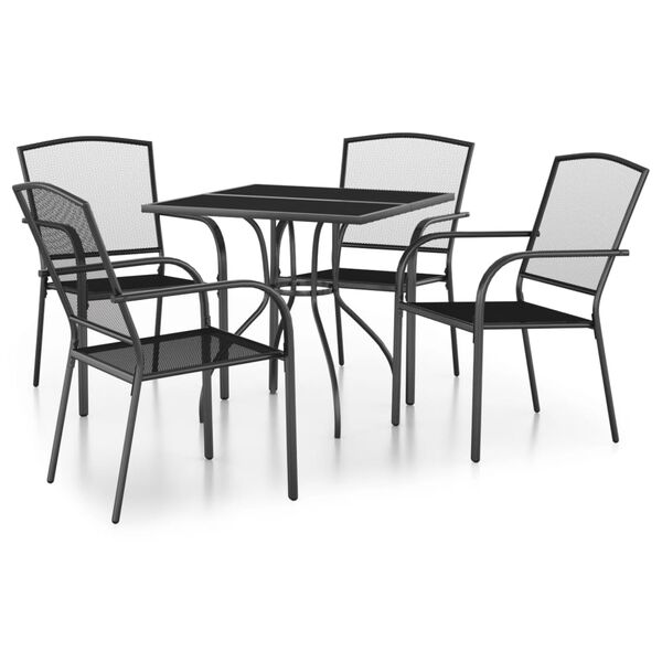 vidaXL Set da Pranzo da Giardino 5 pz in Acciaio Antracite